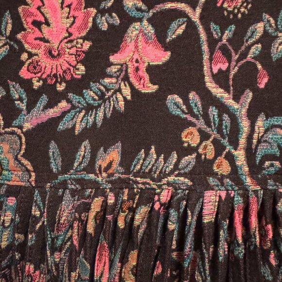 women's unique Levi's Jacquard brownish maroon/pink fringe trucker jacket xs - Picture 4 of 4